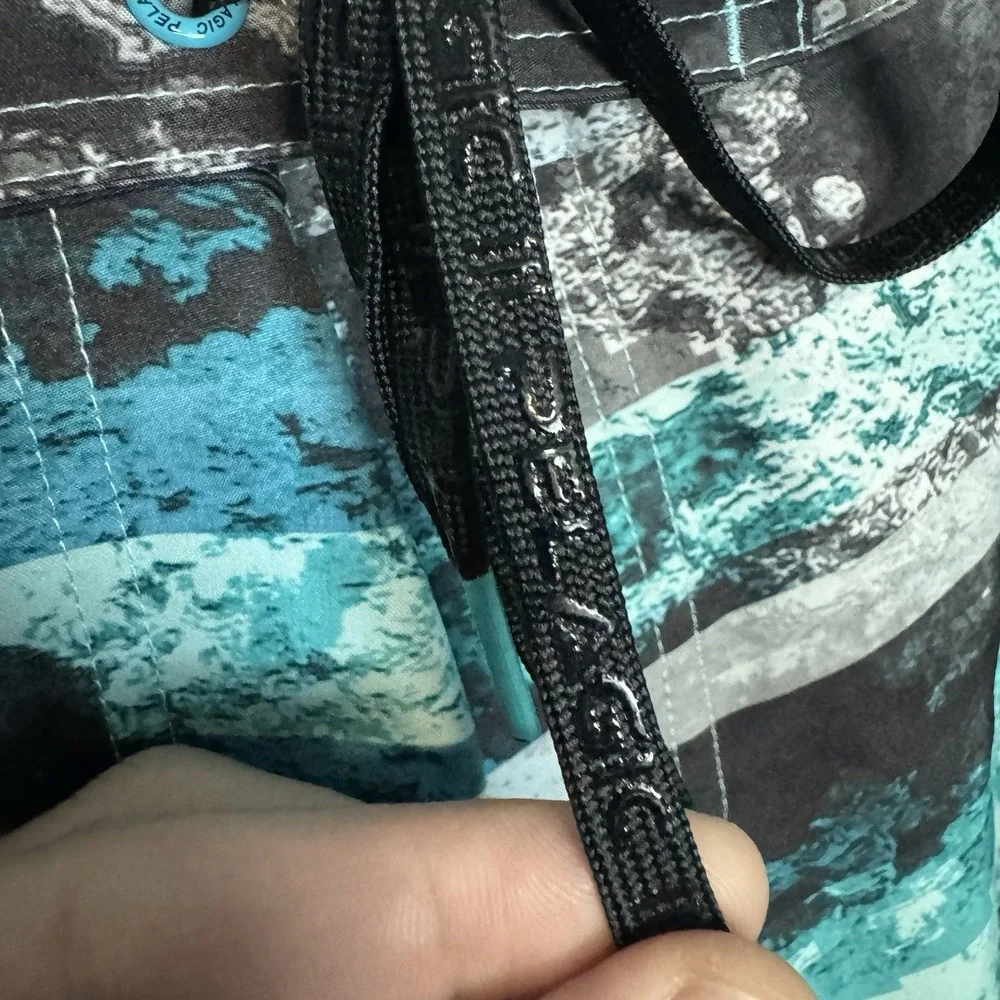 Pelagic Argonaut Board Shorts Mens 30 Teal Black Swim Fishing Surfing Unlined